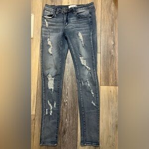 KanCan Signature Estilo Distressed Skinny Blue Jeans / 28